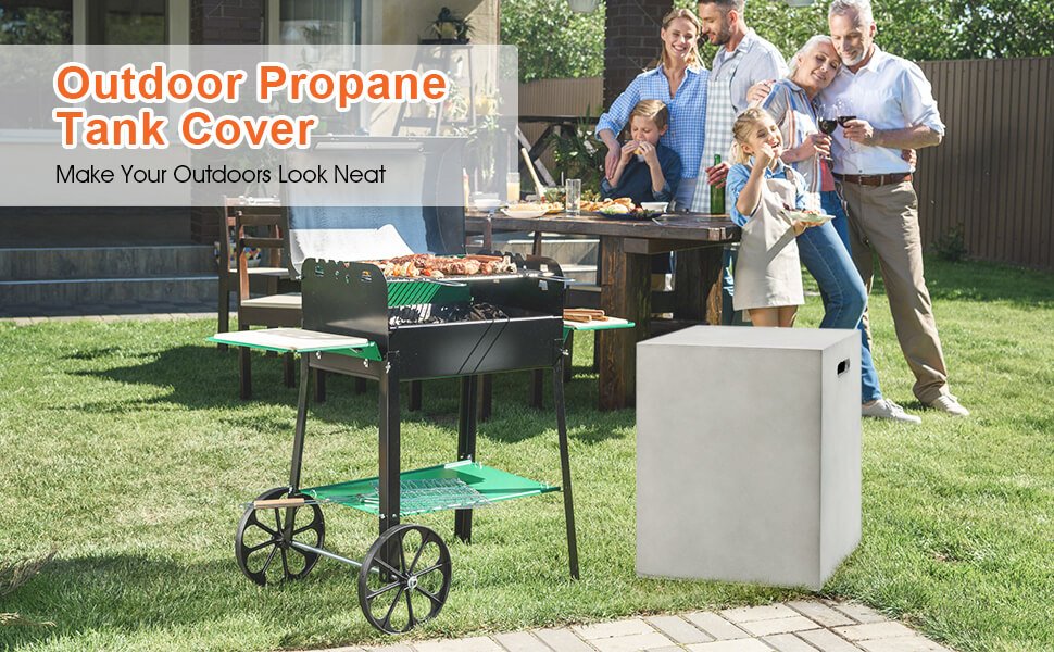 Propane Tank Cover Hideaway Table for Standard 20 Pounds Propane Tank