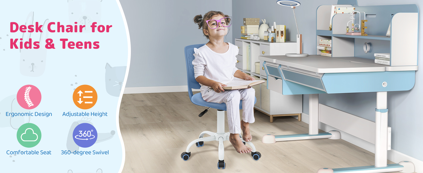 Ergonomic Children Study Chair with Adjustable Height