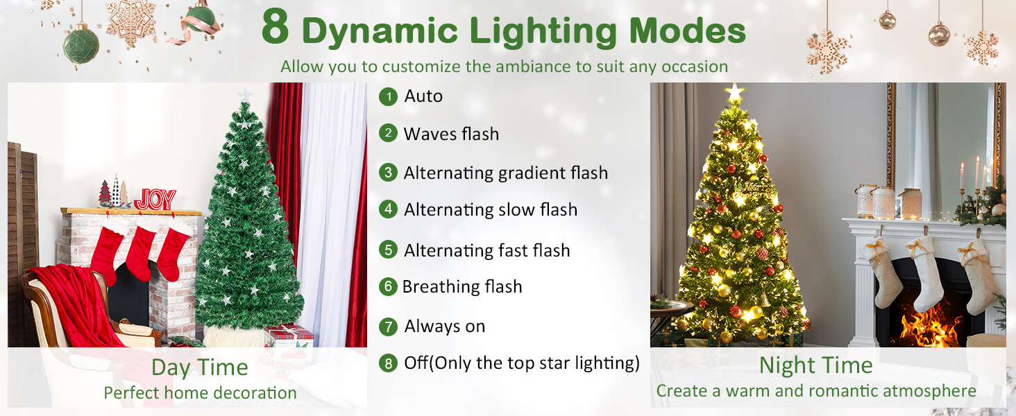 Prelit Fiber Optic Christmas Tree with Warm White Lights