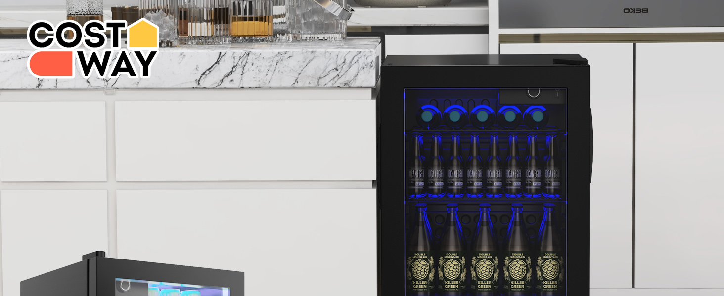 120 Can Beverage Mini Refrigerator with Glass Door