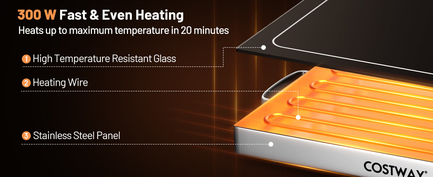 Electric Warming Tray with Adjustable Temperature Control