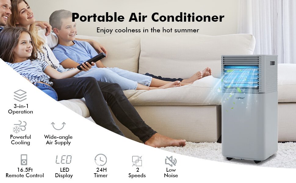 10000 BTU 4-in-1 Portable Air Cooler with Fan and Dehumidifier Mode