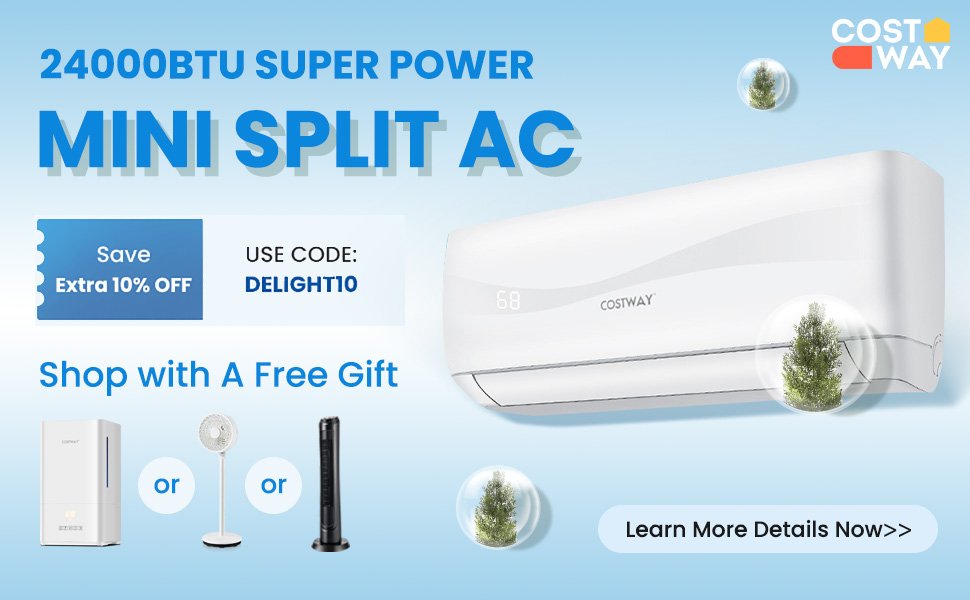 12000BTU 208-230V Ductless Mini Split Air Conditioner and Heater
