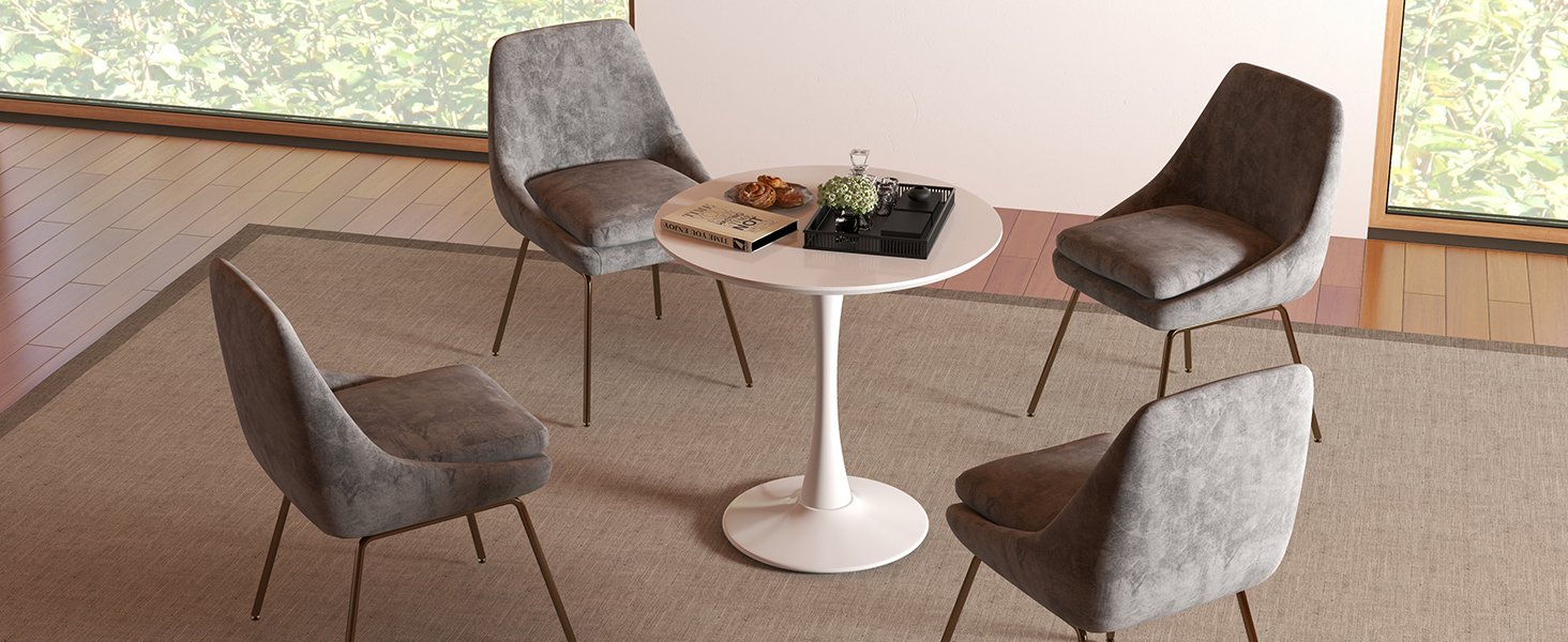 32 Inch Modern Tulip Round Dining Table with MDF Top