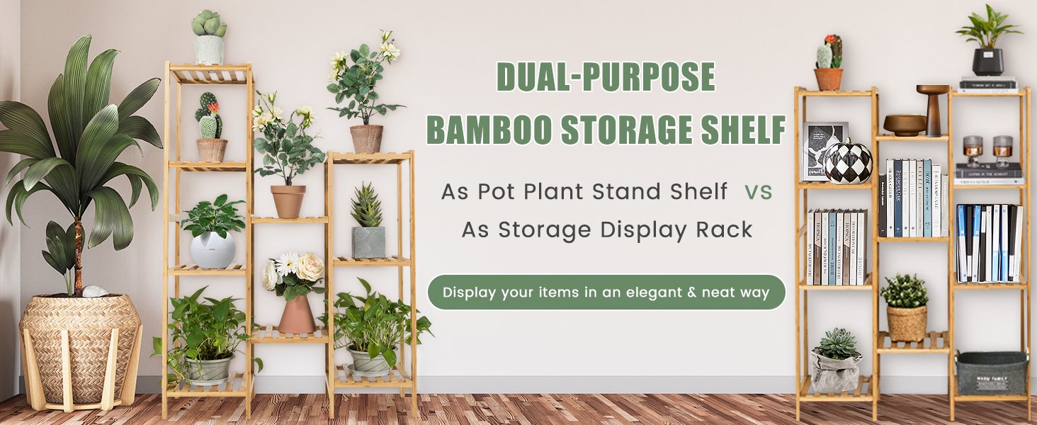 9/11-Tier Bamboo Plant Stand for Living Room Balcony Garden