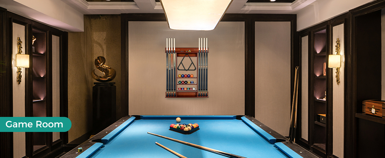 Wall-mounted Billiards Pool Cue Rack Only