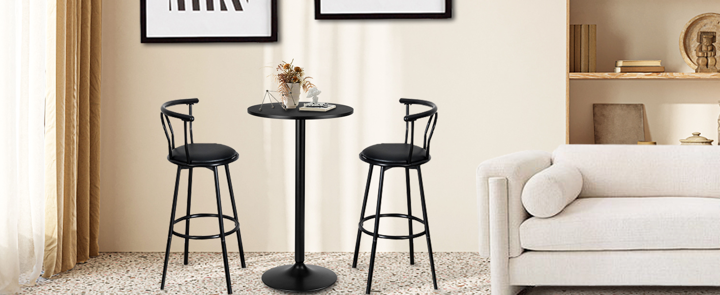 24 Inch Modern Style Round Cocktail Table with Metal Base and MDF Top