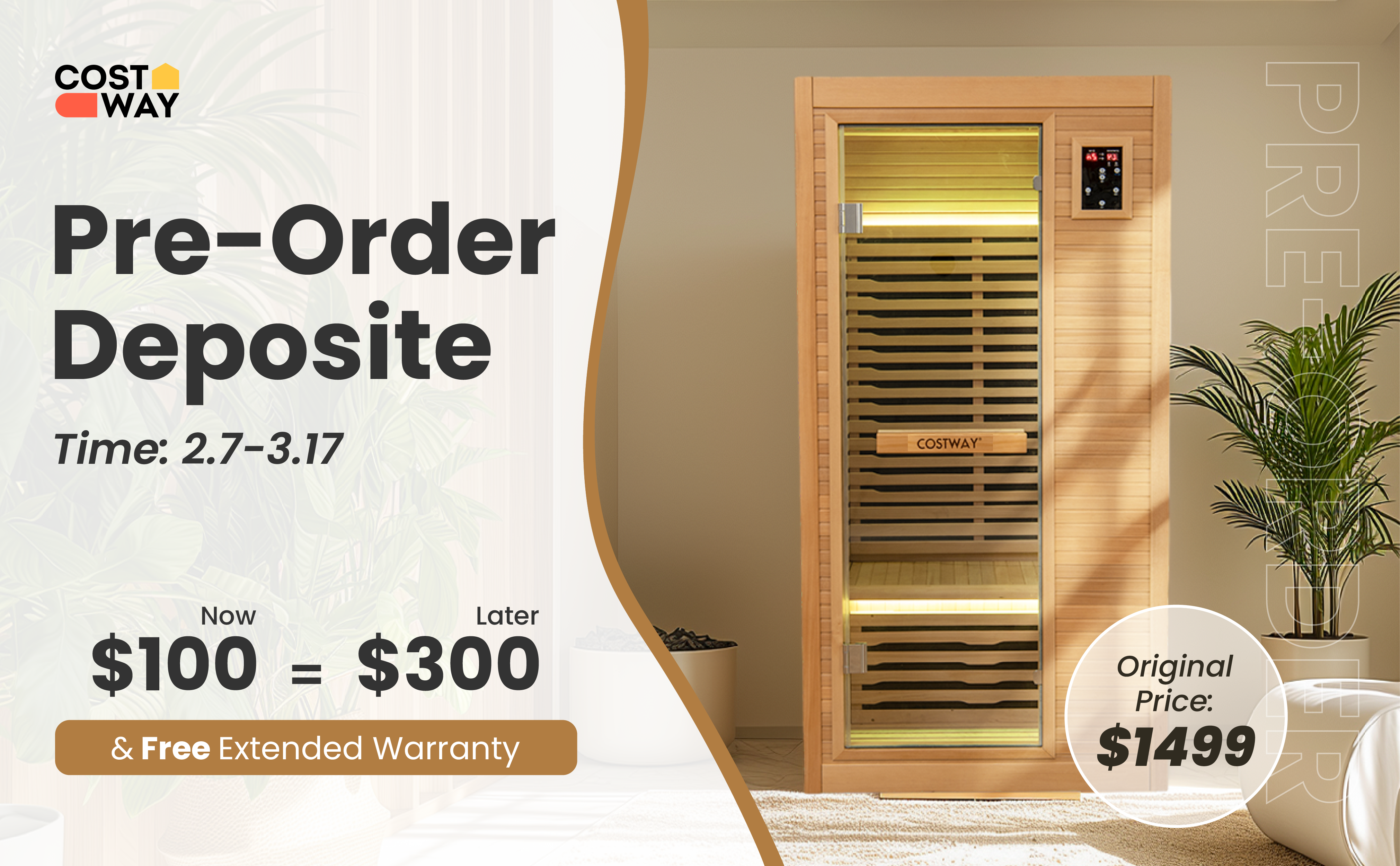 [Deposite Pre-Order]2024 New Model Single Person Far Infrared Wooden Sauna for Home