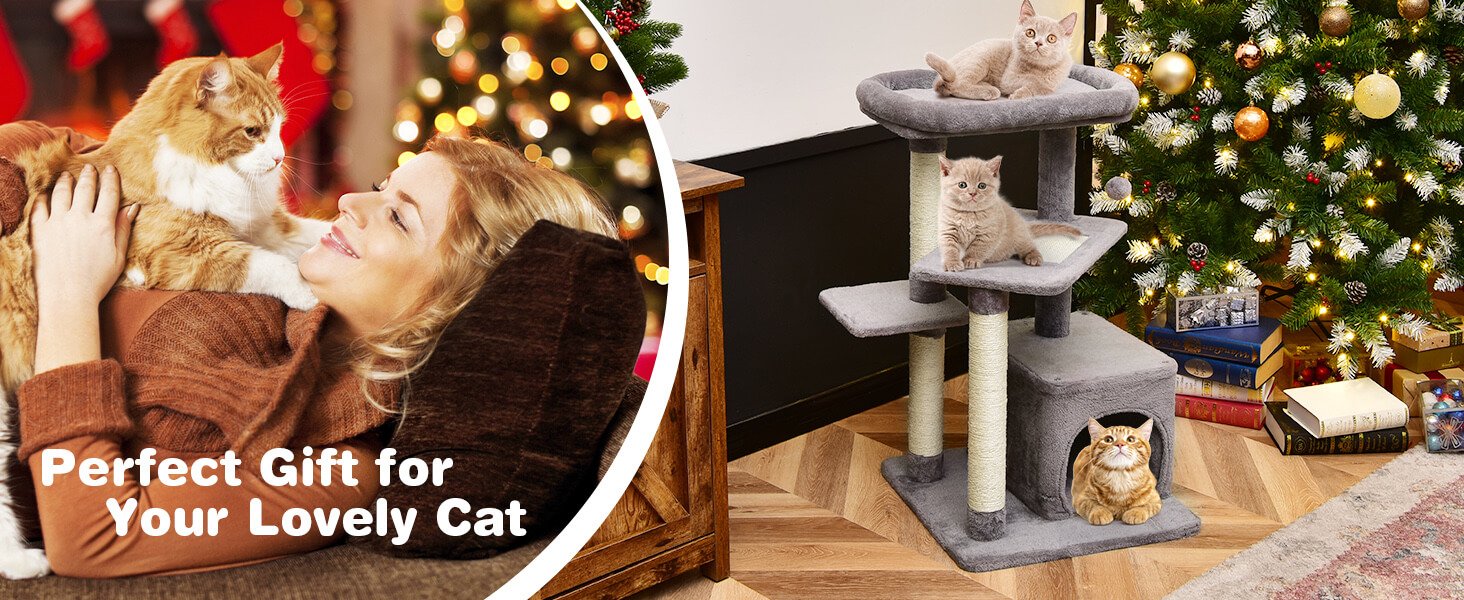 Multi-layer Cat Tree with Perch and Hanging Ball