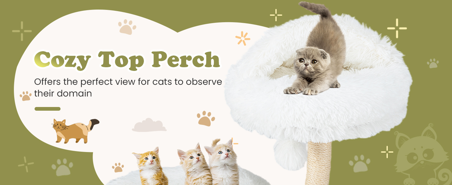 70 Inch Tall Cat Tree 4-Layer Cat Tower with 3 Perches and Dangling Balls