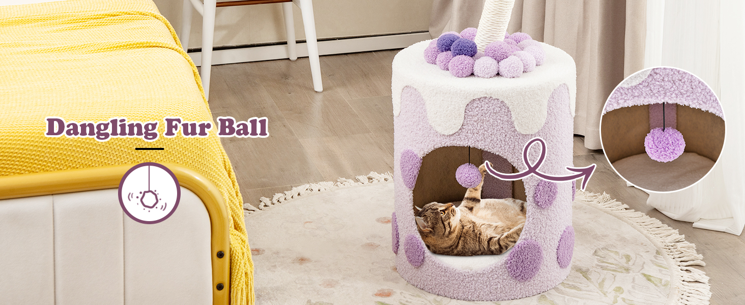 Bubble Tea Cat Tree Tower with Scratching Post