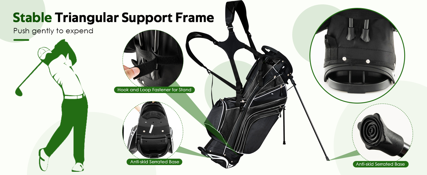 Golf Stand Bag Lightweight and Portable Golf Cart Bag with Shoulder Strap