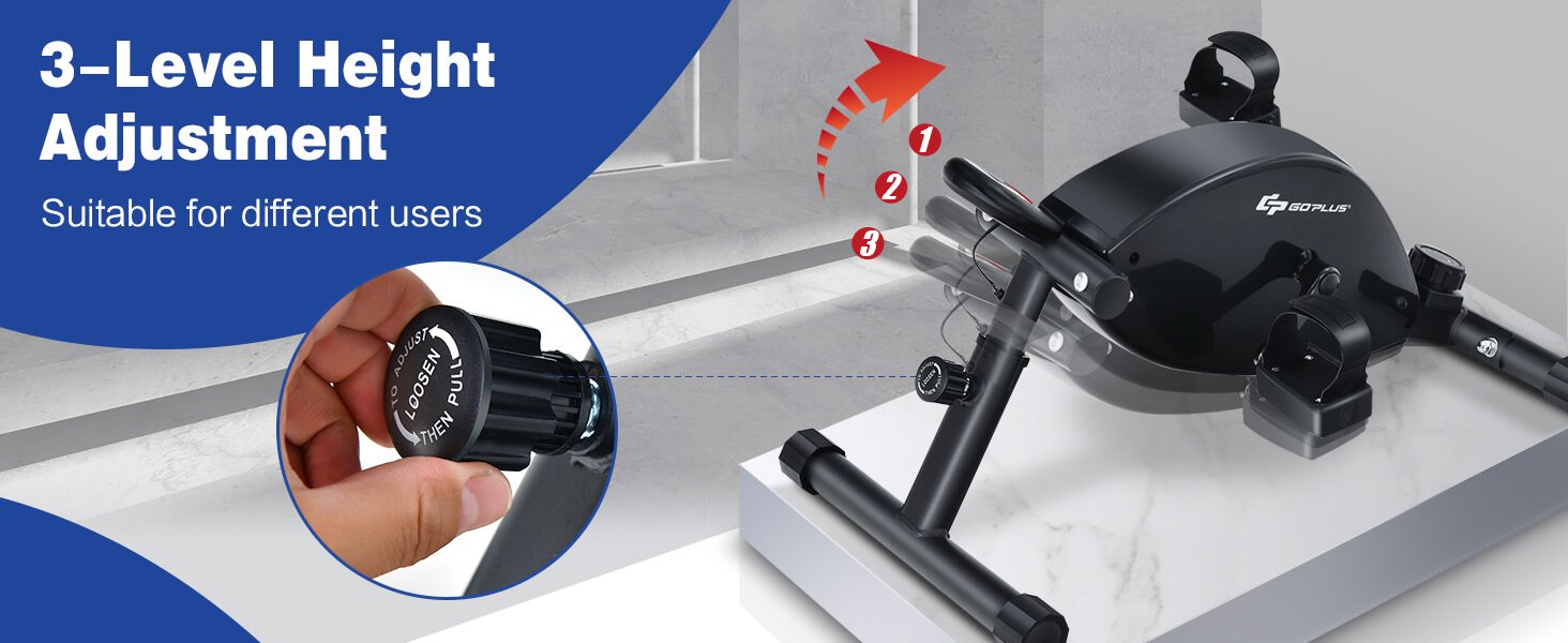 Portable Under Desk Bike Pedal Exerciser with Adjustable Magnetic Resistance