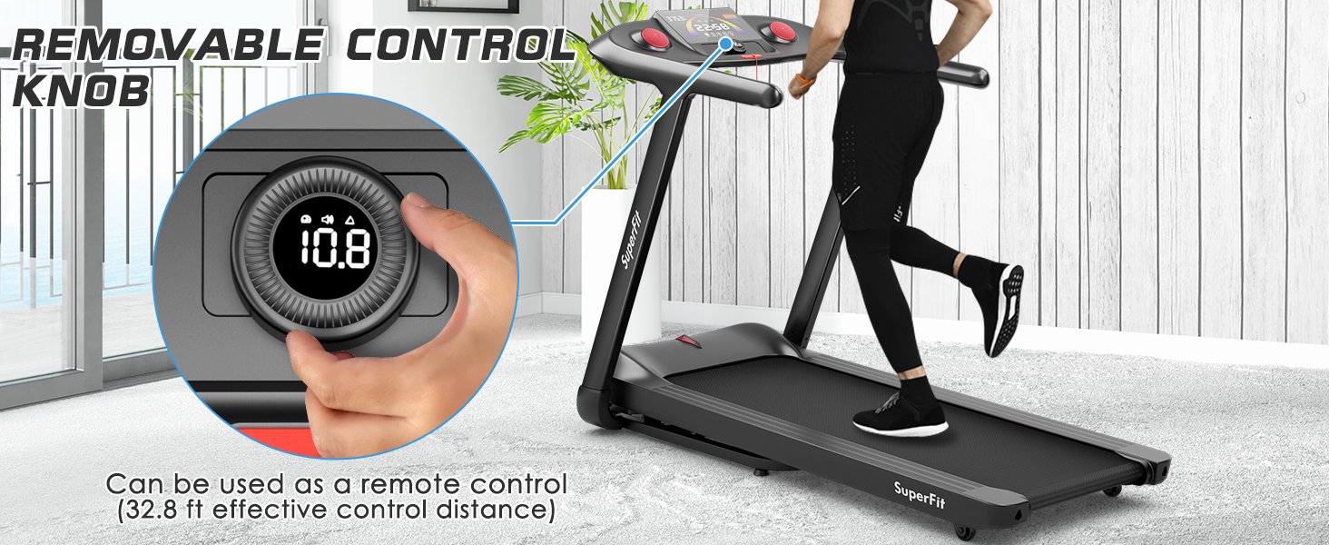 4.75HP Folding Treadmill with Preset Programs Touch Screen Control