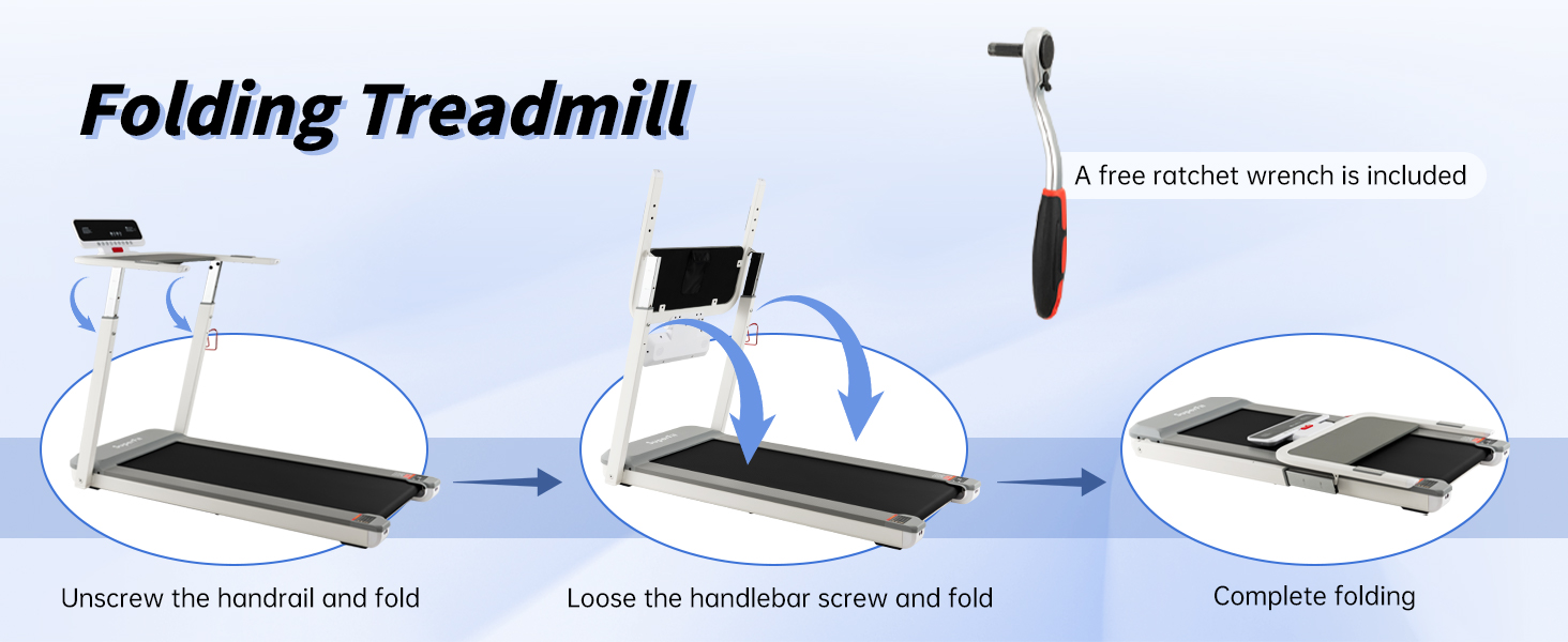 3HP Folding Treadmill with Adjustable Height and APP Control