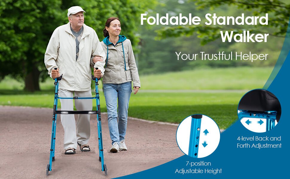 Foldable Lightweight Aluminum Alloy Rehabilitation Walker
