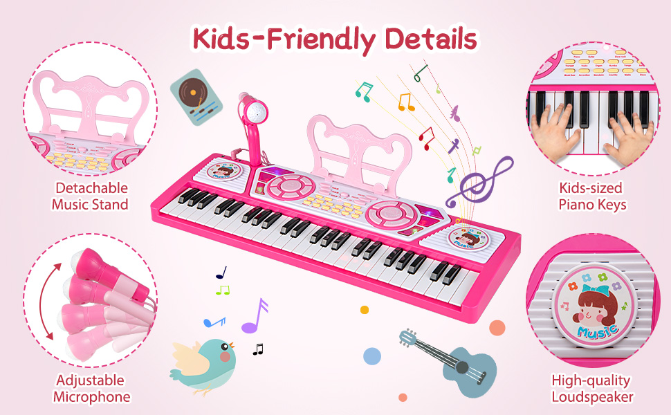 49 Keys Kids Piano Keyboard for Kids 3+
