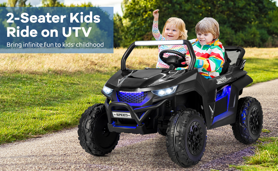 12V 2-Seater Kids Ride on UTV with Slow Start Function and Music Player