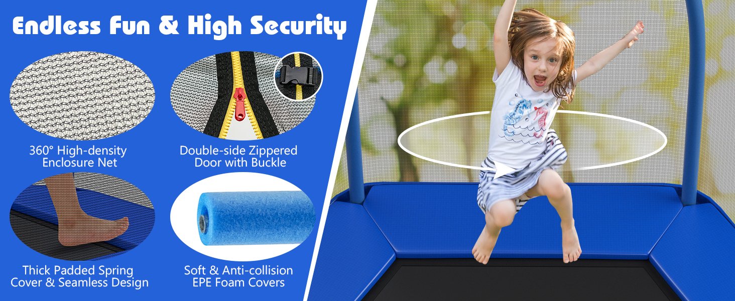 7 Feet Kids Recreational Bounce Jumper Trampoline