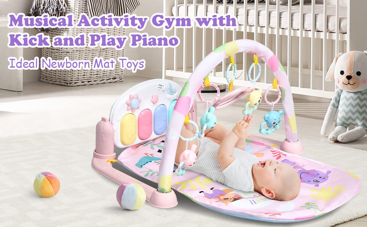 3-in-1 Fitness Music and Lights Baby Gym Play Mat
